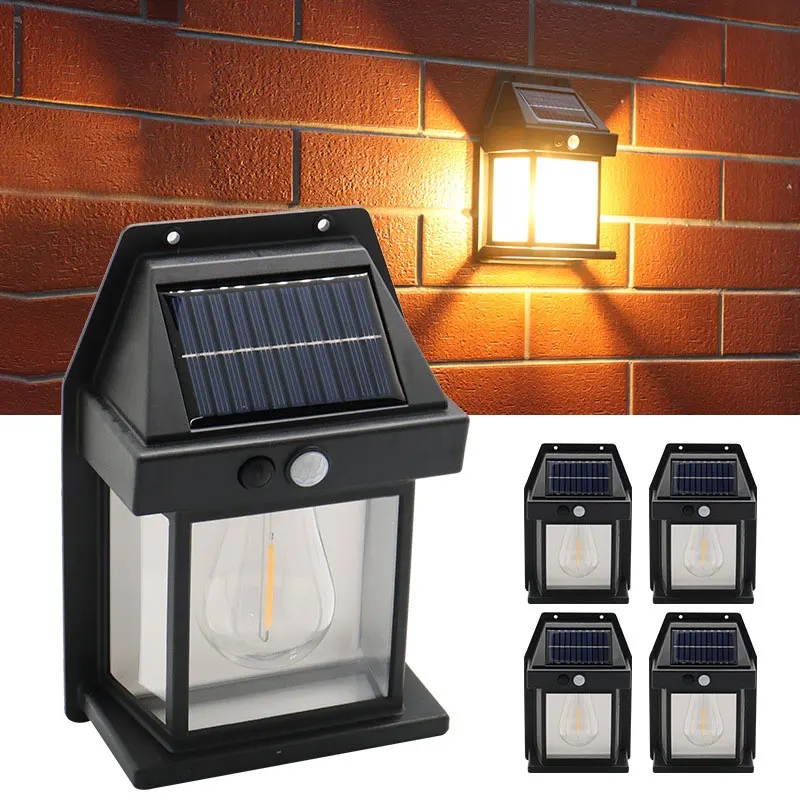 Smart Garden Lanterns - โคมไฟ lampu tidur ทังสเตนใช้พลังงานแสงอาทิตย์โคมไฟติดผนังเซ็นเซอร์เคลื่อนไหวอัจฉริยะ3โหมดโคมไฟตกแต่งสวนสนามกันน้ำ