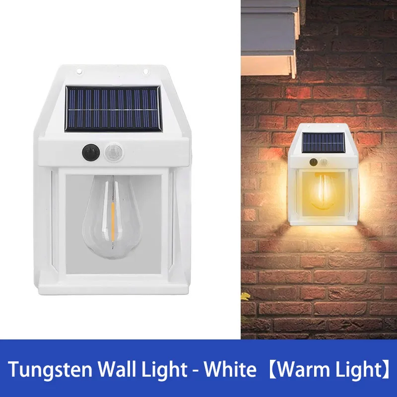 Smart Garden Lanterns - โคมไฟติดผนังพลังงานแสงอาทิตย์ ทังสเตน พร้อมเซ็นเซอร์ตรวจจับความเคลื่อนไหวอัจฉริยะ 3 โหมดแสงสว่าง กันน้ำ