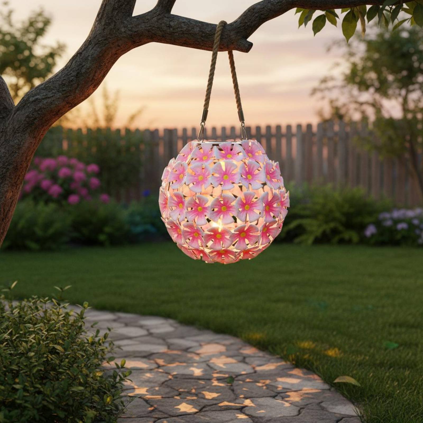 โคมไฟแขวนรูปดอกไม้ แสงสีขาวอบอ - Smart Garden Lanterns บทวิจารณ์และราคา